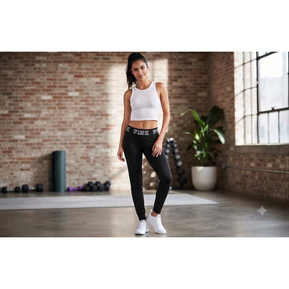 Victoria's Secret Pink Women's Black Joggers